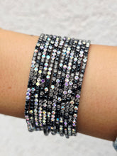 Load image into Gallery viewer, Black and Hematite Rhinestone Bracelet