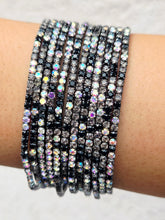 Load image into Gallery viewer, Black and Hematite Rhinestone Bracelet