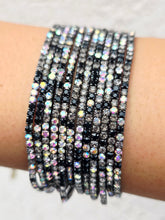 Load image into Gallery viewer, Black and Hematite Rhinestone Bracelet