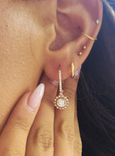 Load image into Gallery viewer, Floral Vintage Style Leverback Earrings - Rose Gold over Sterling Silver