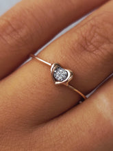 Load image into Gallery viewer, Diamond Heart Promise Ring - 10K Rose Gold