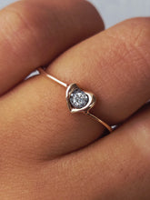Load image into Gallery viewer, Diamond Heart Promise Ring - 10K Rose Gold