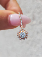 Load image into Gallery viewer, Floral Vintage Style Leverback Earrings - Rose Gold over Sterling Silver