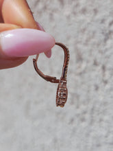 Load image into Gallery viewer, Floral Vintage Style Leverback Earrings - Rose Gold over Sterling Silver