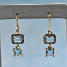 Load image into Gallery viewer, Aquamarine w/CZ French Hook Earrings *Limited Edition*