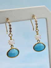 Load image into Gallery viewer, Turquoise &amp; Opal French Hook Earrings *Limited Edition*