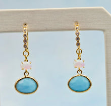 Load image into Gallery viewer, Turquoise &amp; Opal French Hook Earrings *Limited Edition*