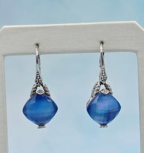 Load image into Gallery viewer, Blue Mother of Pearl Fusion Leverback Earrings - Colore SG