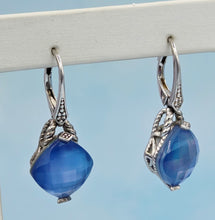 Load image into Gallery viewer, Blue Mother of Pearl Fusion Leverback Earrings - Colore SG