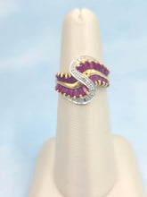Load image into Gallery viewer, Ruby and Diamond 10K Estate Ring