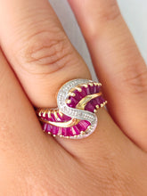 Load image into Gallery viewer, Ruby and Diamond 10K Estate Ring