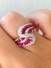 Load image into Gallery viewer, Ruby and Diamond 10K Estate Ring