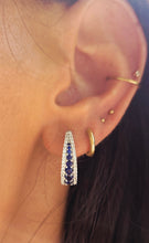 Load image into Gallery viewer, Sapphire Hoops - 10K Estate