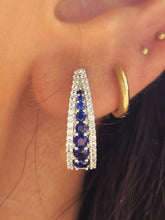 Load image into Gallery viewer, Sapphire Hoops - 10K Estate