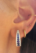 Load image into Gallery viewer, Sapphire Hoops - 10K Estate