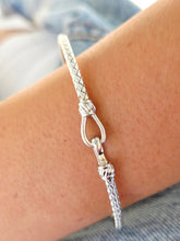 Load image into Gallery viewer, Petite Italian Hook Bangle Bracelets - Sterling Silver