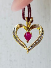 Load image into Gallery viewer, Ruby Heart Pendant - 10k Estate