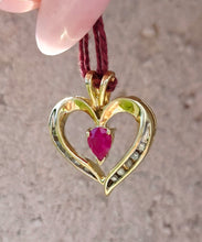 Load image into Gallery viewer, Ruby Heart Pendant - 10k Estate