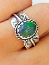 Load image into Gallery viewer, Opal Feather Ring - Sterling Silver - Estate