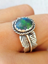 Load image into Gallery viewer, Opal Feather Ring - Sterling Silver - Estate