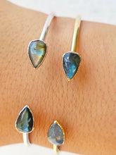 Load image into Gallery viewer, Labradorite Open Cuff Bangle Bracelet