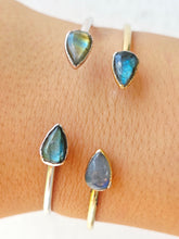 Load image into Gallery viewer, Labradorite Open Cuff Bangle Bracelet