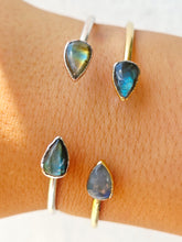 Load image into Gallery viewer, Labradorite Open Cuff Bangle Bracelet
