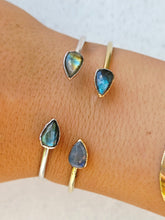 Load image into Gallery viewer, Labradorite Open Cuff Bangle Bracelet