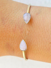Load image into Gallery viewer, Rose Quartz Open Cuff Bangle Bracelet