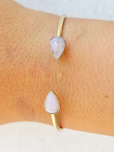 Load image into Gallery viewer, Rose Quartz Open Cuff Bangle Bracelet