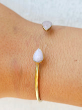 Load image into Gallery viewer, Rose Quartz Open Cuff Bangle Bracelet