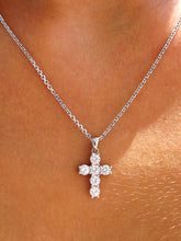 Load image into Gallery viewer, Cross CZ Necklace - Sterling Silver