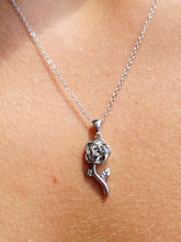 Load image into Gallery viewer, Rose Flower Necklace - Sterling Silver