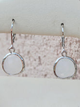 Load image into Gallery viewer, White Snow - Mini Teardrop Gemstone Leverback