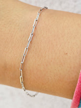 Load image into Gallery viewer, 7 inch Dainty Paperclip Bracelet - Sterling Silver