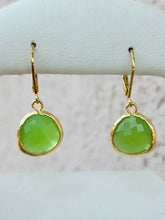 Load image into Gallery viewer, Peridot Opal - Mini Teardrop Gemstone Leverback