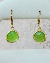 Load image into Gallery viewer, Peridot Opal - Mini Teardrop Gemstone Leverback