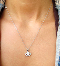 Load image into Gallery viewer, CZ Evil Eye 16" Necklace - Sterling Silver