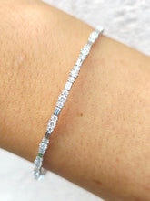 Load image into Gallery viewer, Diamond Flex Bangle Bracelet .76 Carats - 14K White Gold