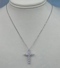 Load image into Gallery viewer, Moissanite Cross Necklace - Sterling Silver