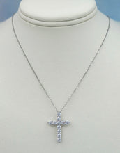 Load image into Gallery viewer, Moissanite Cross Necklace - Sterling Silver