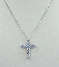 Load image into Gallery viewer, Moissanite Cross Necklace - Sterling Silver