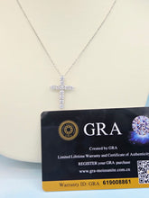 Load image into Gallery viewer, Moissanite Cross Necklace - Sterling Silver