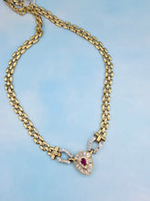 Load image into Gallery viewer, Vintage Ruby &amp; Diamond Necklace - 14K Gold Estate