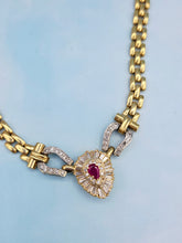 Load image into Gallery viewer, Vintage Ruby &amp; Diamond Necklace - 14K Gold Estate