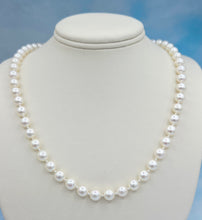 Load image into Gallery viewer, 7mm Cultured Strand of Pearls Necklace - 14K Yellow Gold