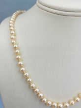 Load image into Gallery viewer, 17" Strand of Champagne Pearls Necklace - German Silver Clasp - Estate
