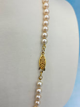 Load image into Gallery viewer, 17" Strand of Champagne Pearls Necklace - German Silver Clasp - Estate