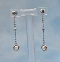 Load image into Gallery viewer, Pearl Dangle Earrings-Sterling Silver