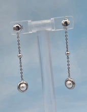 Load image into Gallery viewer, Pearl Dangle Earrings-Sterling Silver